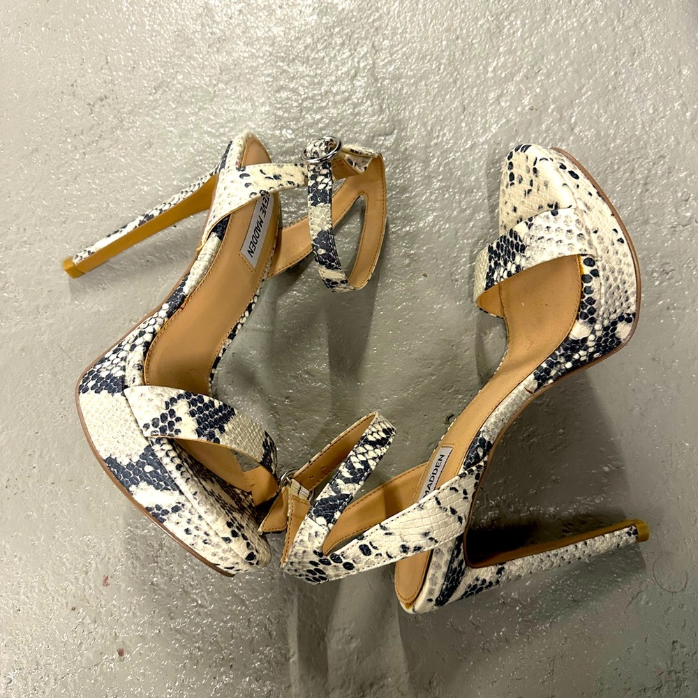 Snake print heels